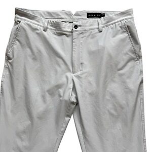 Dunning Men's Golf Pants 38x32 Light Gray Performance Stretch Chino Flat Active